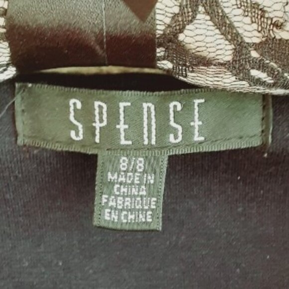 Spense Navy Midi Sheath Column Dress Silver Beading Size 8 - Picture 6 of 7